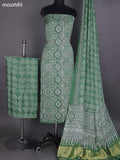 Green Modal Dress Material With Ajrakh Printed and Bottom & Dupatta