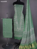 Green Modal Dress Material With Ajrakh Printed and Bottom & Dupatta