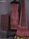 Deep Maroon and Red Modal Dress Material With Ajrakh Printed and Bottom & Dupatta