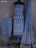Blue Modal Dress Material With Ajrakh Printed and Bottom & Dupatta