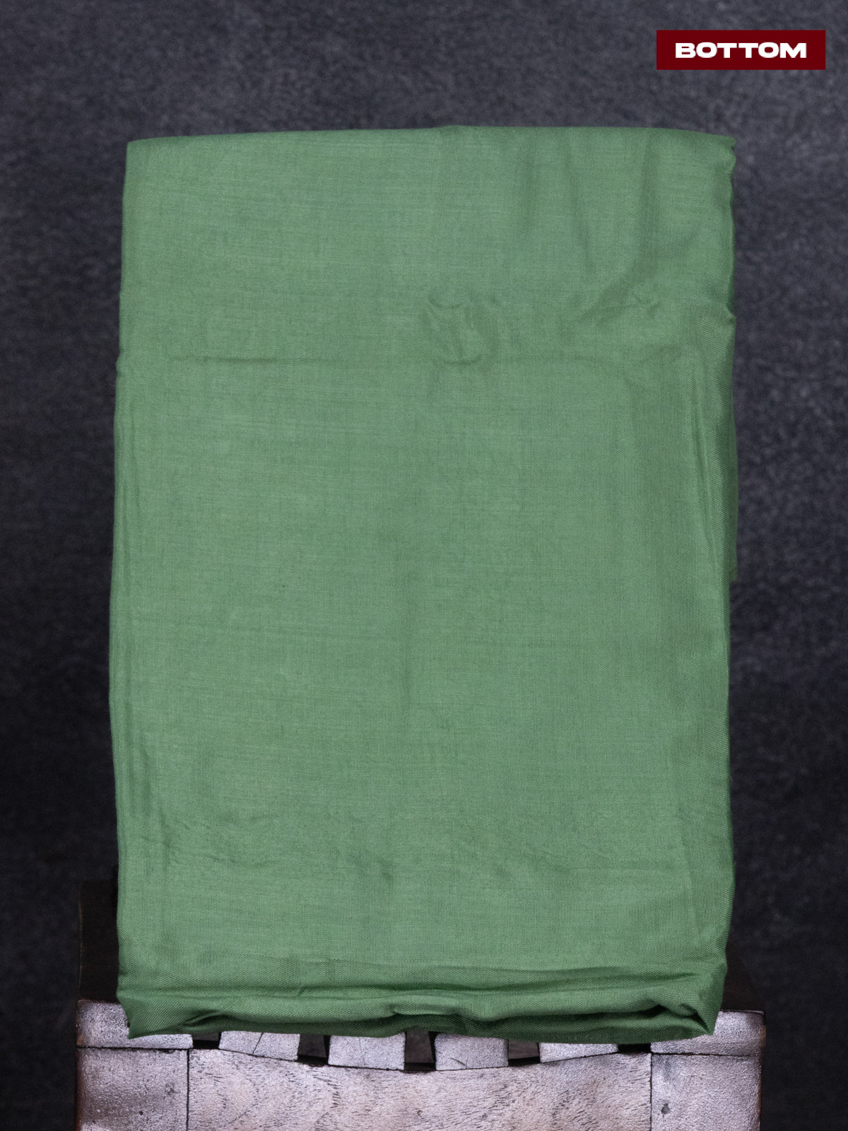 Tissue linen dress material green with floral buttas & embroidery work neck pattern and bottom & dupatta