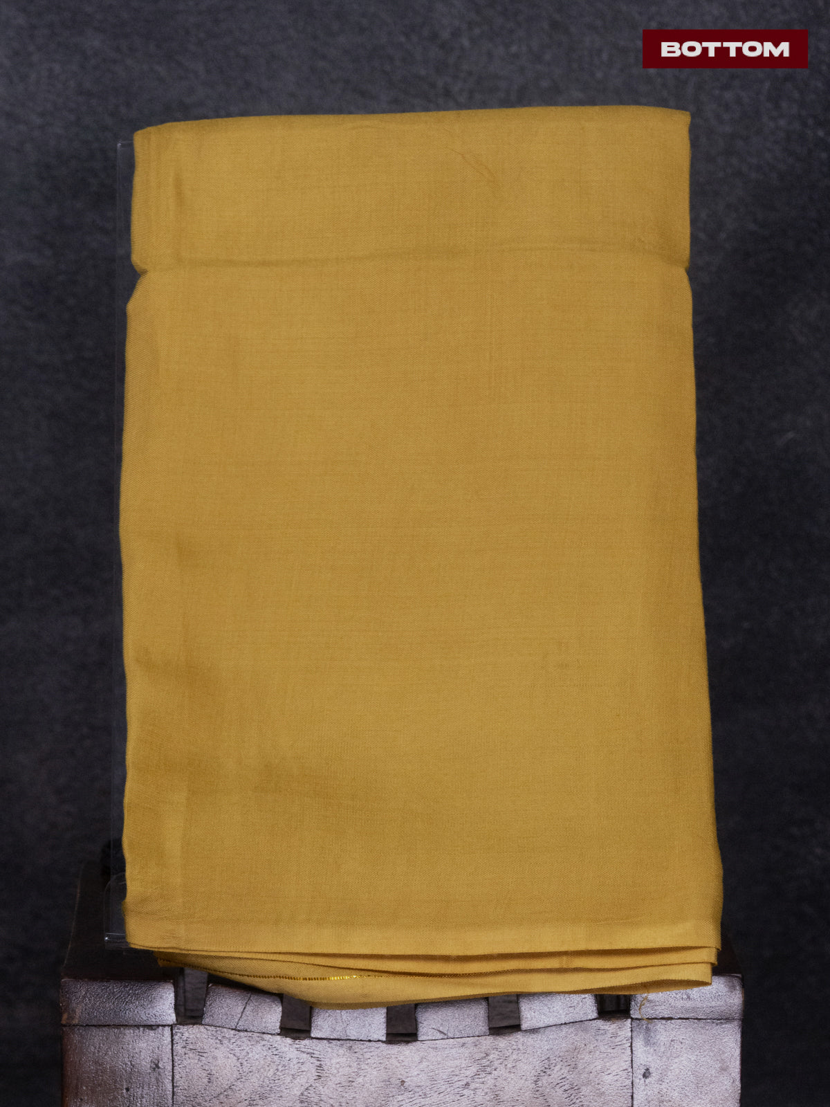 Tissue linen dress material mustard shade with floral buttas & embroidery work neck pattern and bottom & dupatta
