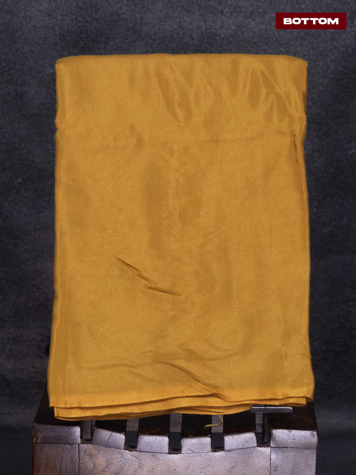 Tissue linen dress material mustard shade with french knot work neck pattern and bottom & dupatta