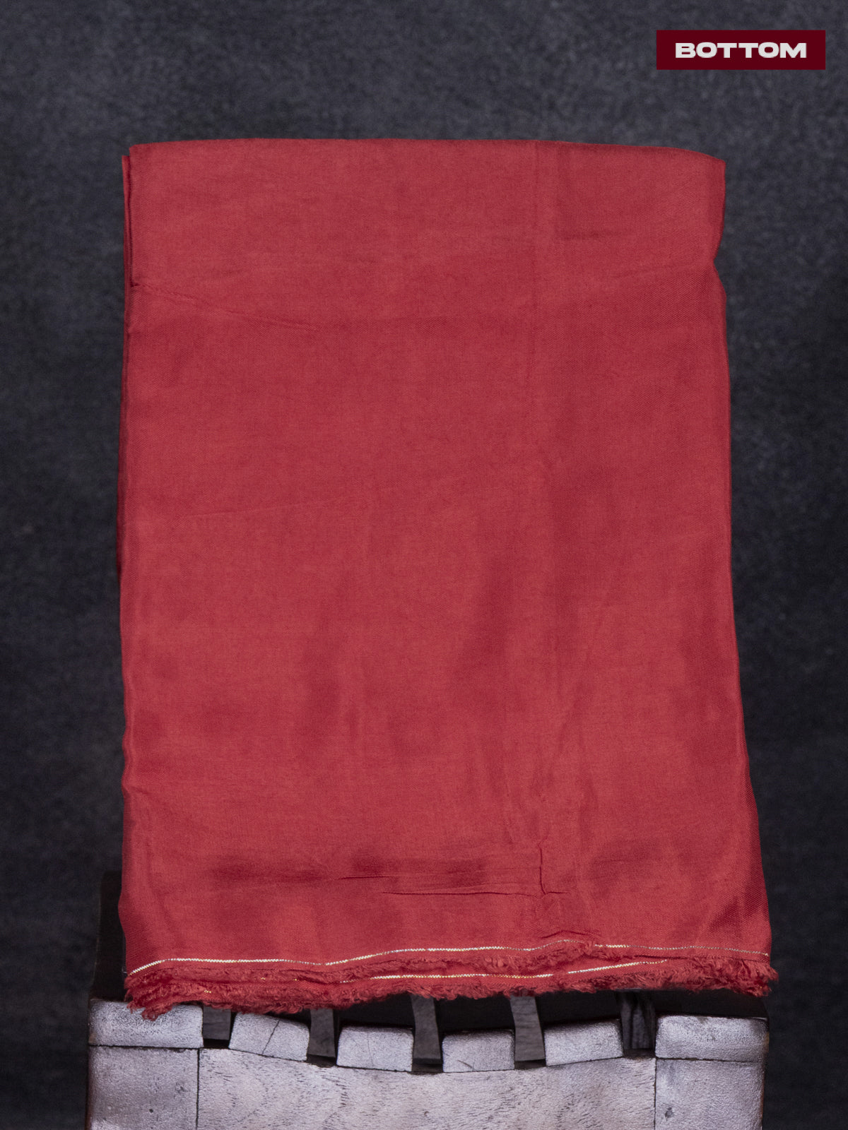 Tissue linen dress material dark peach with floral design & embroidery kantha stich work and bottom & dupatta