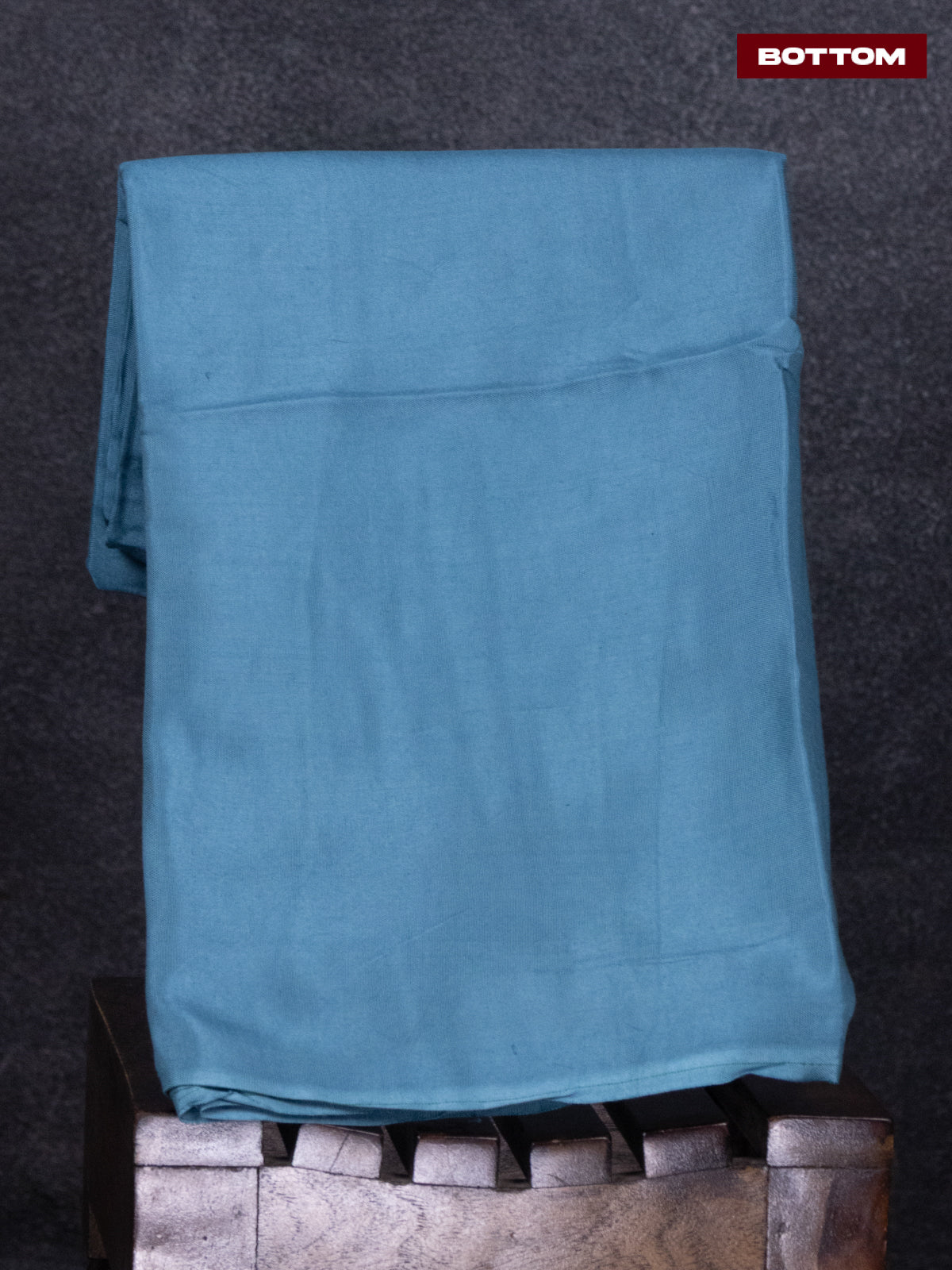 Tissue linen dress material peacock blue with sequin & mirror zardosi work neck pattern and bottom & printed dupatta