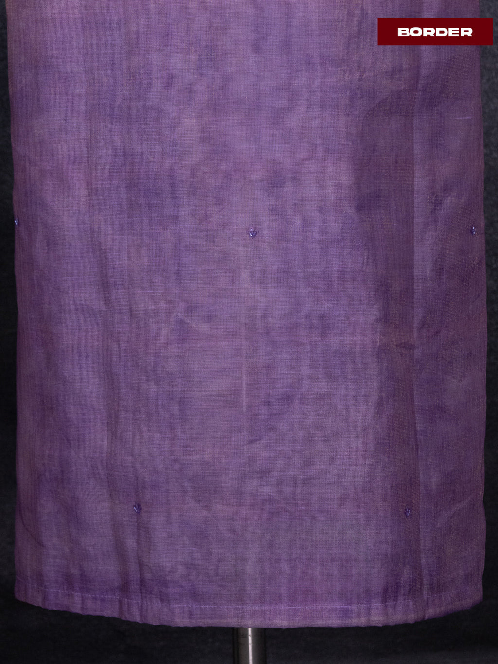 Tissue linen dress material lavender shade with sequin & mirror zardosi work neck pattern and bottom & printed dupatta