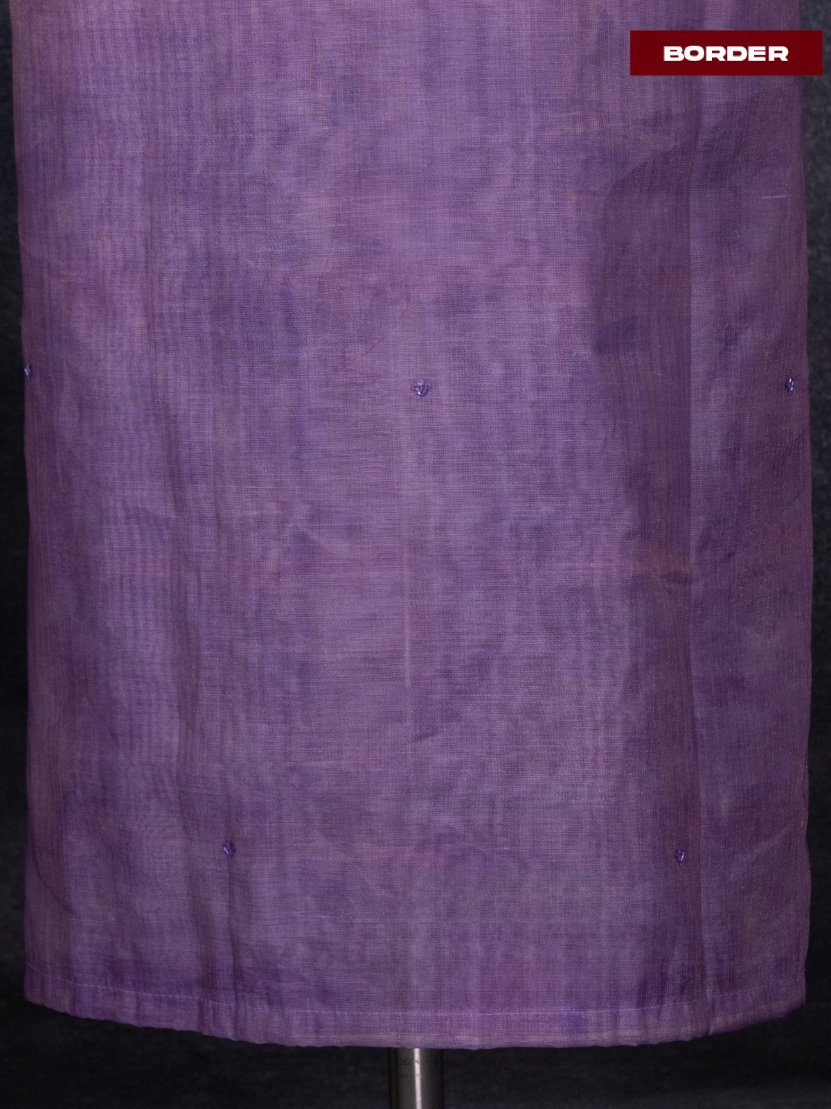 Tissue linen dress material lavender shade with sequin & mirror zardosi work neck pattern and bottom & printed dupatta