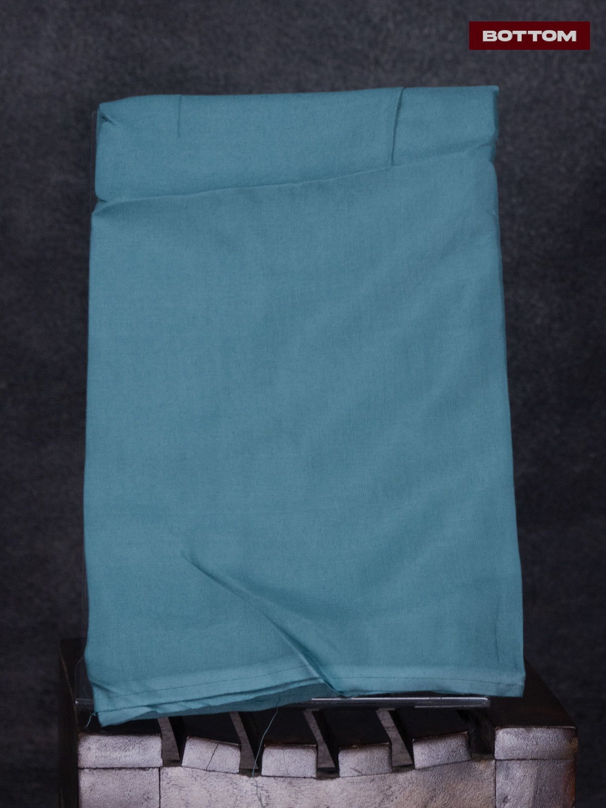 Tissue linen dress material blue with embroidery work simple neck pattern and bottom & dupatta