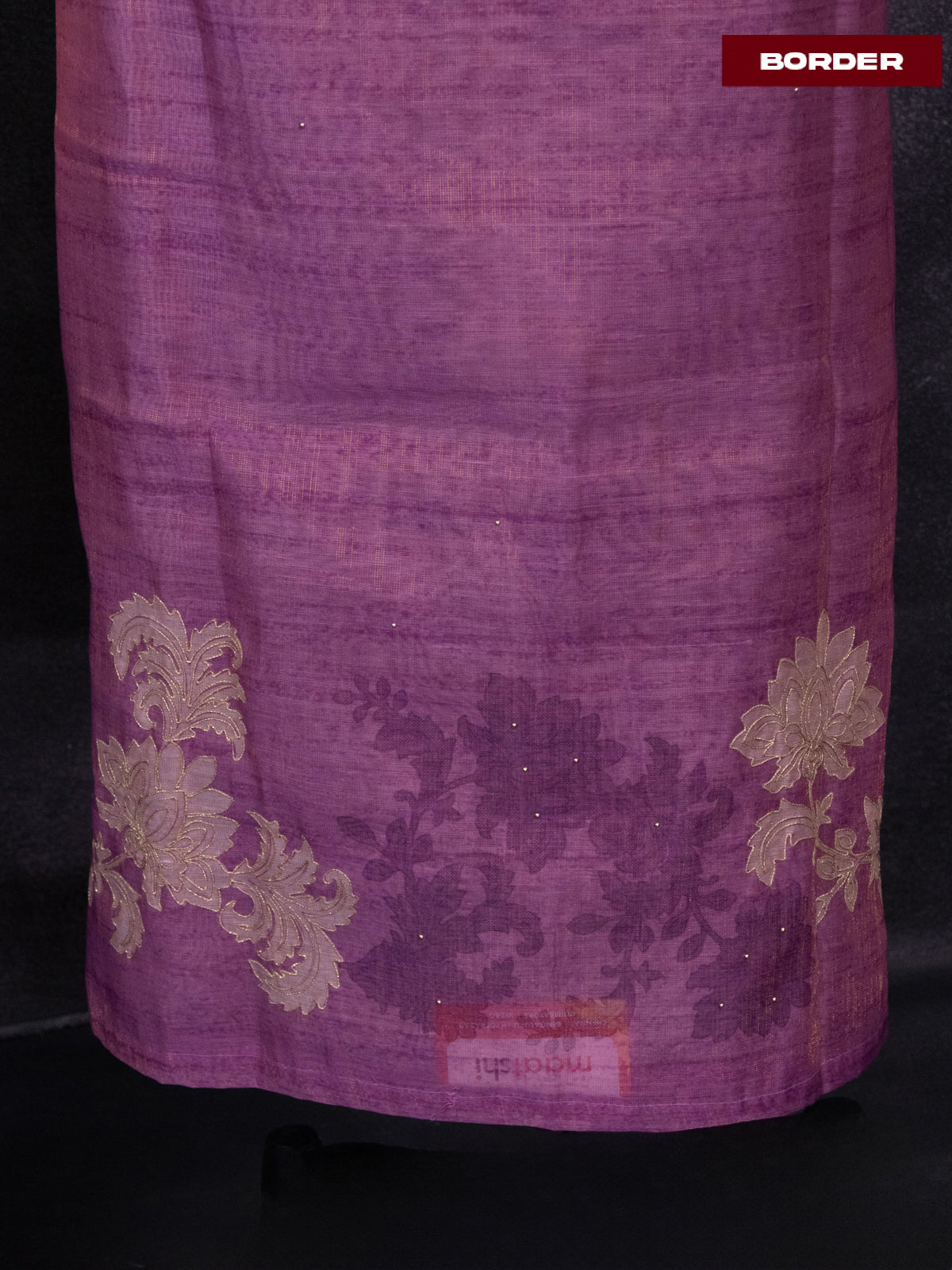 Tissue linen dress material onion pink with embroidery work simple neck pattern and bottom & dupatta