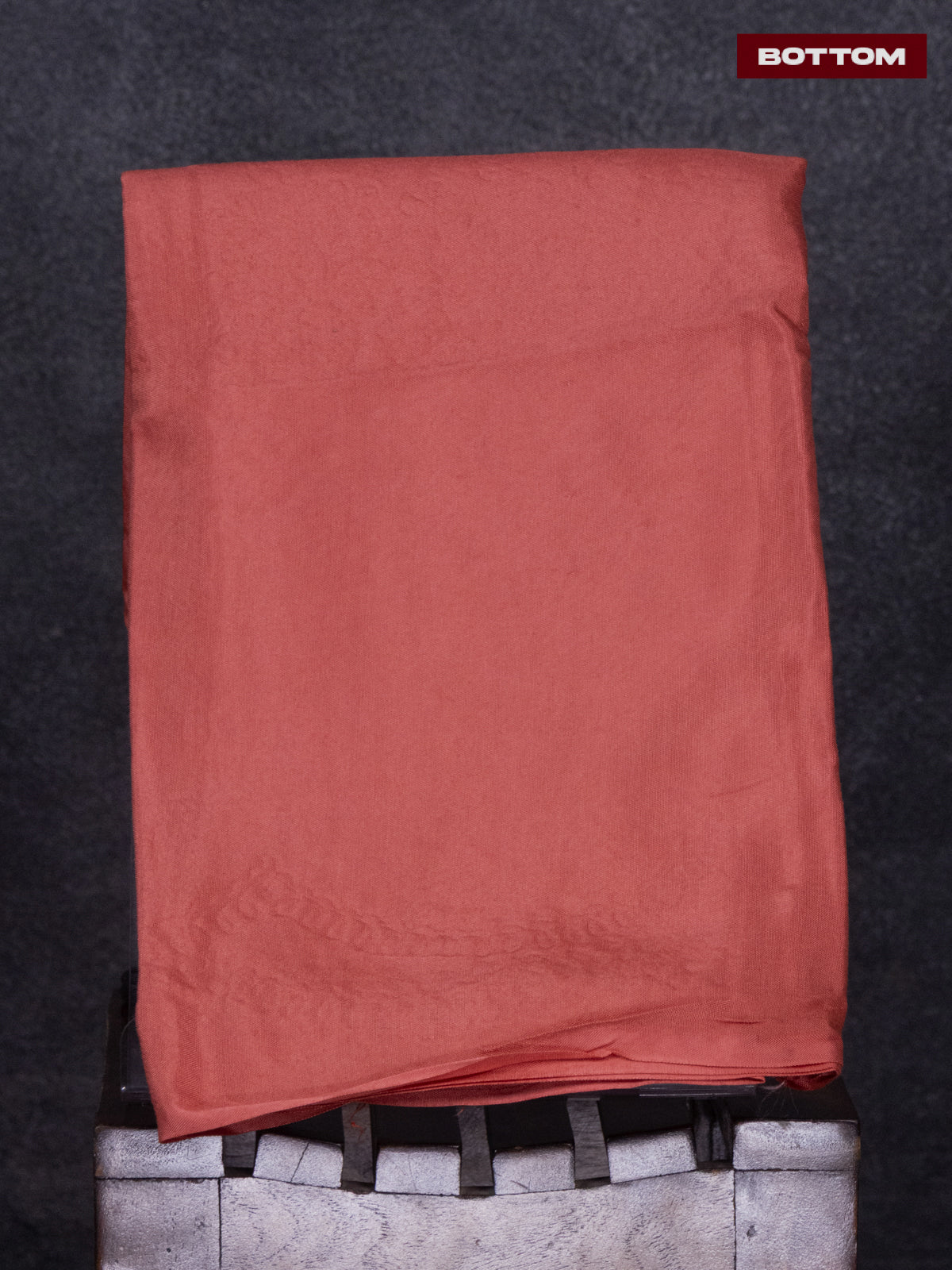 Tissue linen dress material peach shade with floral buttas & embroidery work and bottom & printed dupatta
