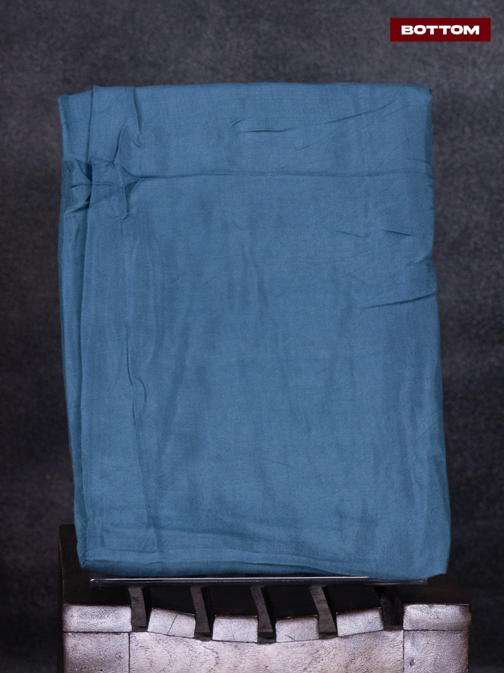 Tissue linen dress material beige and blue with kantha stich work & lace work border and bottom & dupatta