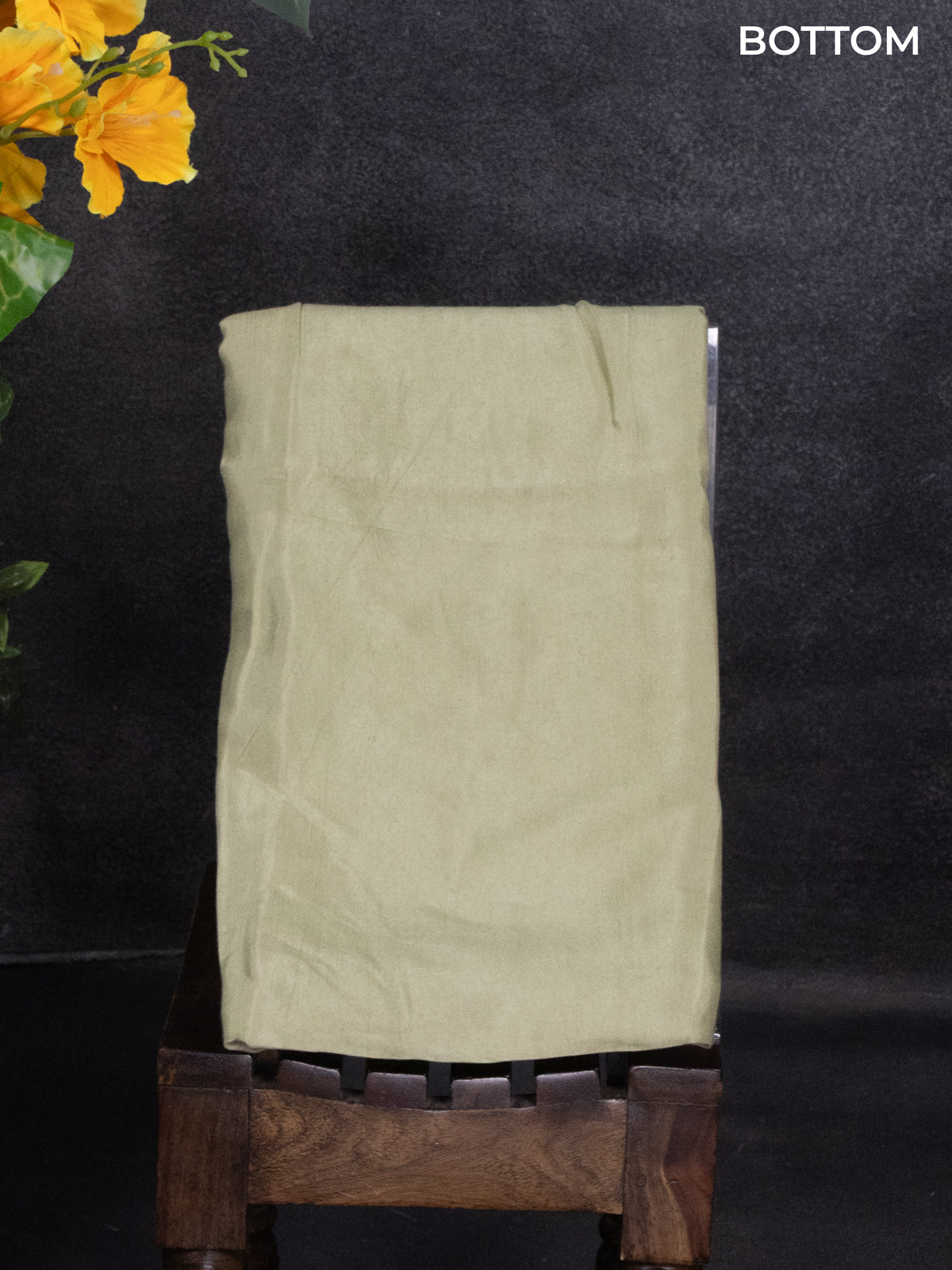 Tissue linen dress material pastle green with sequin & zardosi work neck pattern and bottom & printed dupatta