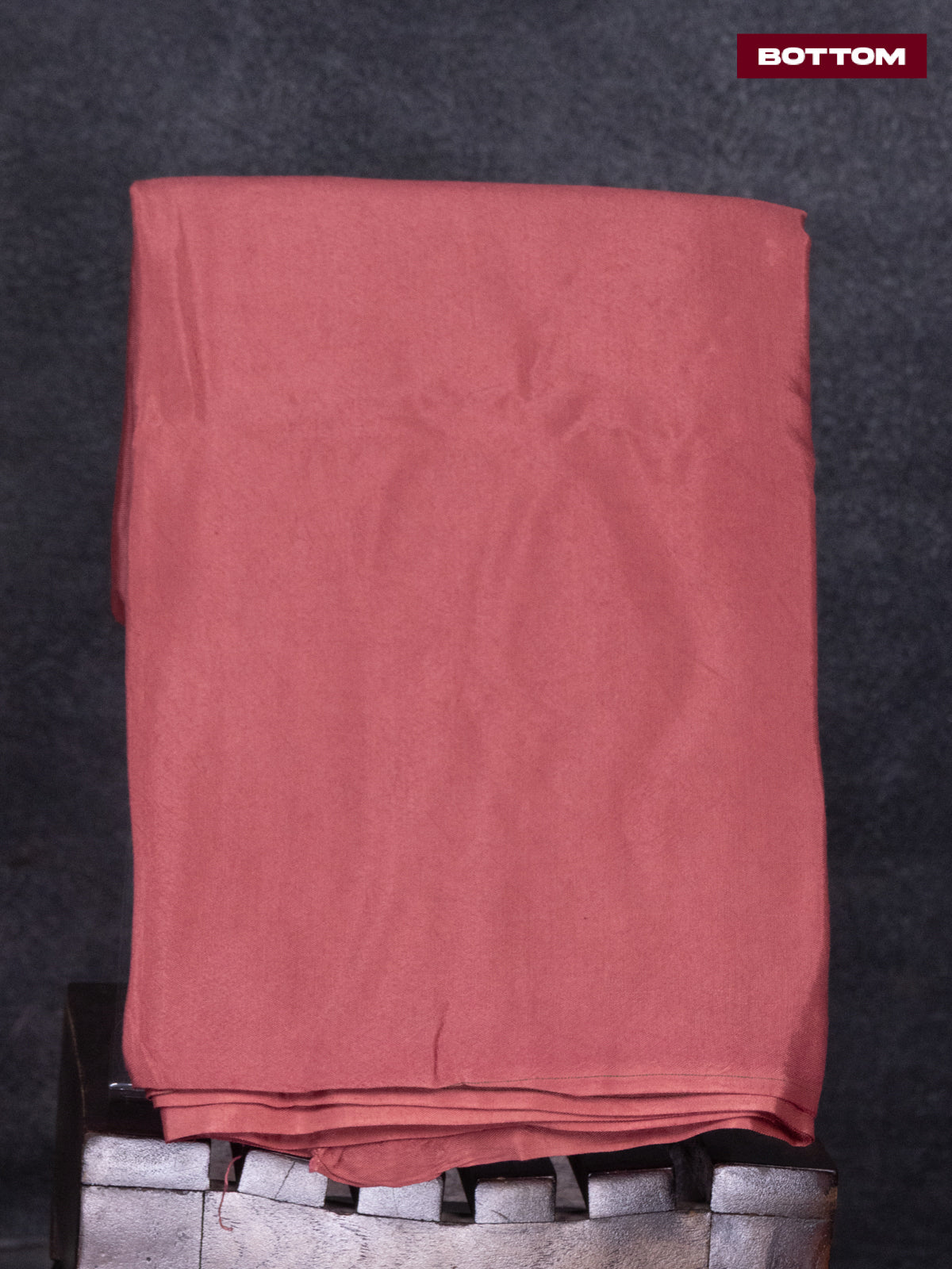 Tissue linen dress material peach pink with sequin & kantha stich work neck pattern and bottom & printed dupatta