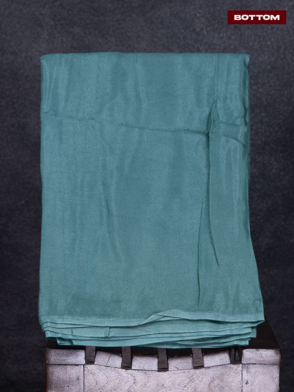 Tissue linen dress material teal blue with sequin & kantha stich work neck pattern and bottom & printed dupatta