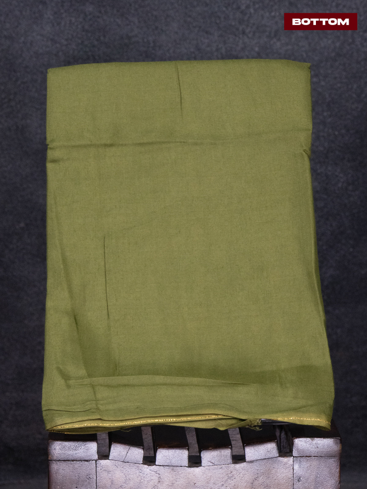 Tissue linen dress material green and brown with sequin & beaded zardosi work neck pattern and bottom & ikat print dupatta