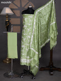 Pastel Green Pure Tussar Dress Material With Floral Embroidery Work Pattern