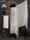 Cream Organza Dress Material With Gota Patti & Embroidery Work Pattern and Bottom & Dupatta