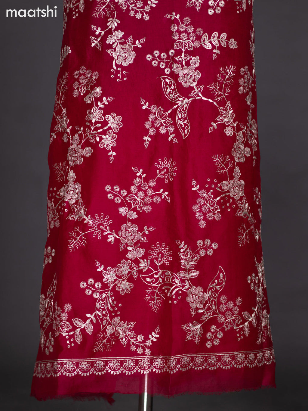 Pink Organza Dress Material With Gota Patti Work Pattern and Bottom & Dupatta