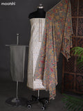 Beige and Grey Chanderi Dress Material With Thread Weaves & Kantha Stich Work Pattern