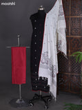 Black and Maroon Cotton Dress Material With Kantha Stich Work Pattern