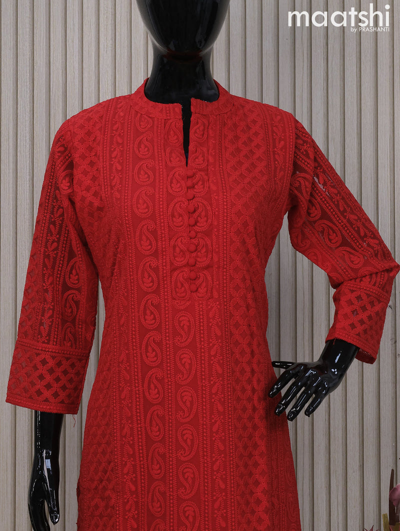 Buy Indian Dress Cotton Brick Red Kurti LKV001460