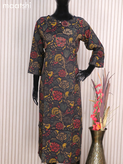 Cotton readymade kurti black and with allover prints and without pant