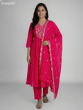 Pink Chanderi Embroidery Work Anarkali Suit