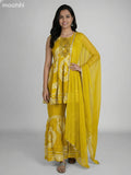Mustard Shade Rayon Floral Printed Short Anarkali Suit