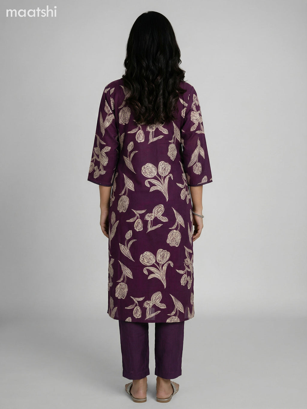 Deep Maroon Semi Silk Floral Printed & Embroidery Work Straight Suit Straight Cut Pant