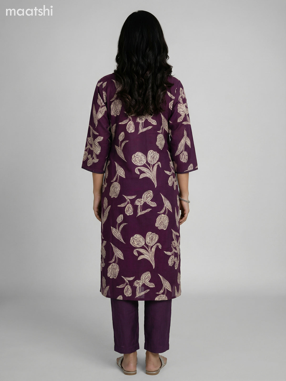 Deep Maroon Semi Silk Floral Printed & Embroidery Work Straight Suit Straight Cut Pant