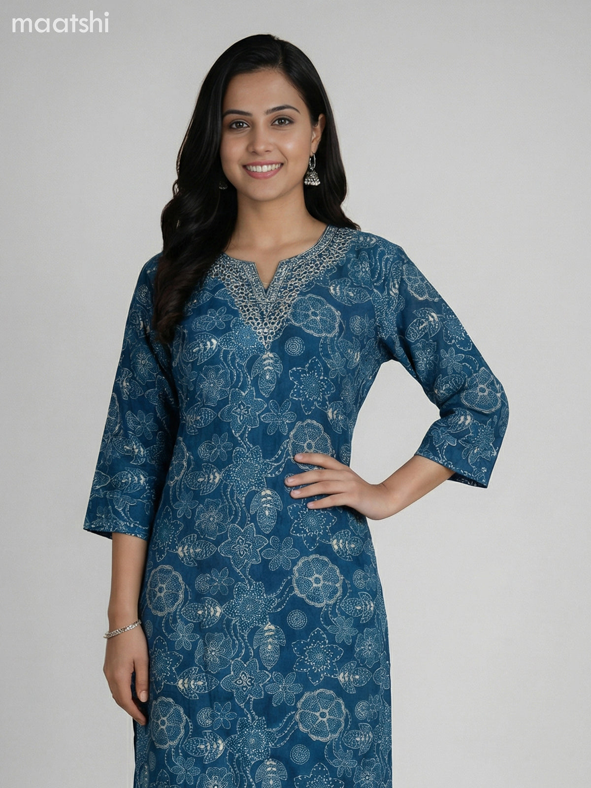 Dark Pink Semi Silk Floral Printed & Embroidery Work Straight Suit Straight Cut Pant