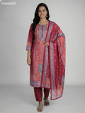 Maroon Modal Printed Straight Suit