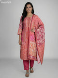 Pink and Beige Modal Printed Straight Suit