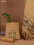 Sandal Munga Cotton Dress Material With Thread & Zari Weaves Neck Pattern and Bottom & Dupatta