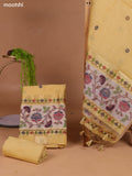 Sandal Munga Cotton Dress Material With Paithani Style Thread & Zari Woven Border and Bottom & Dupatta