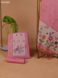 Pastel Pink Munga Cotton Dress Material With Thread Weaves Neck Pattern and Bottom & Dupatta
