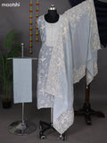 Pastel Blue Semi Stitch Mul Chanderi Dress Material With Embroidery Work Pattern