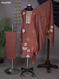 Brown Semi Stitch Mul Chanderi Dress Material With Embroidery Work Butta Pattern