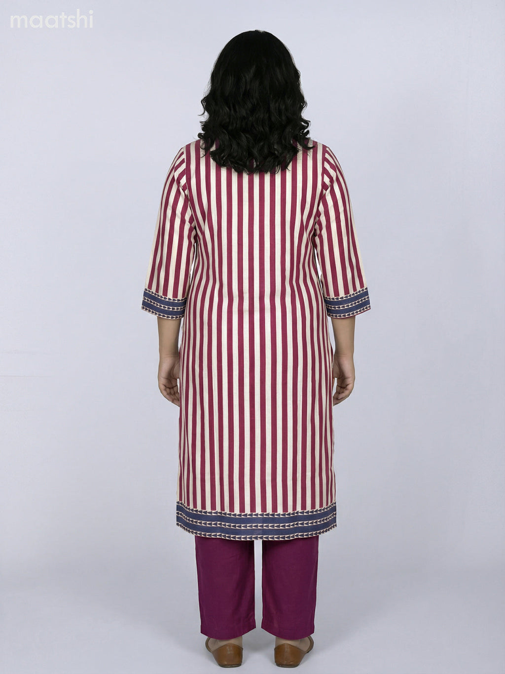 Blue and Magenta Pink Modal Ajrakh Printed Straight Suit