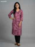Maroon Shade Muslin Floral Printed Straight Kurti