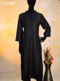 Modal readymade kurti black with allover embroidery work & simple neck pattern without pant