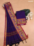 Violet Narayanpet Cotton Dress Material With Plain Body and Running Bottom & Duppata