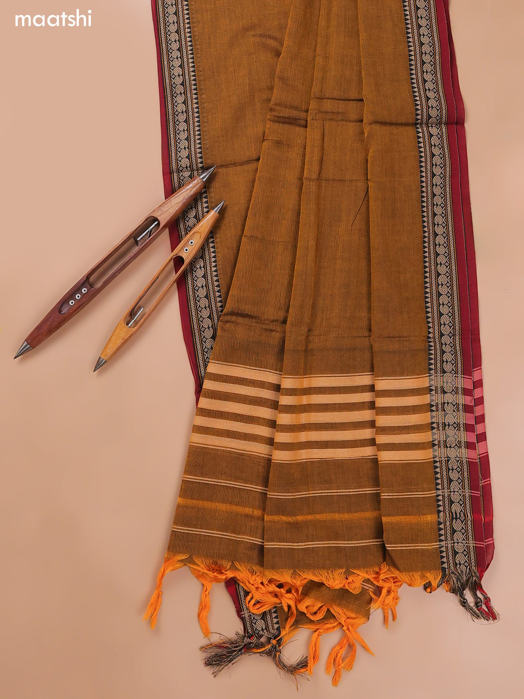 Mustard Yellow Narayanpet Cotton Dress Material With Plain Body and Running Bottom & Duppata