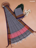 Grey Narayanpet Cotton Dress Material With Plain Body and Running Bottom & Duppata