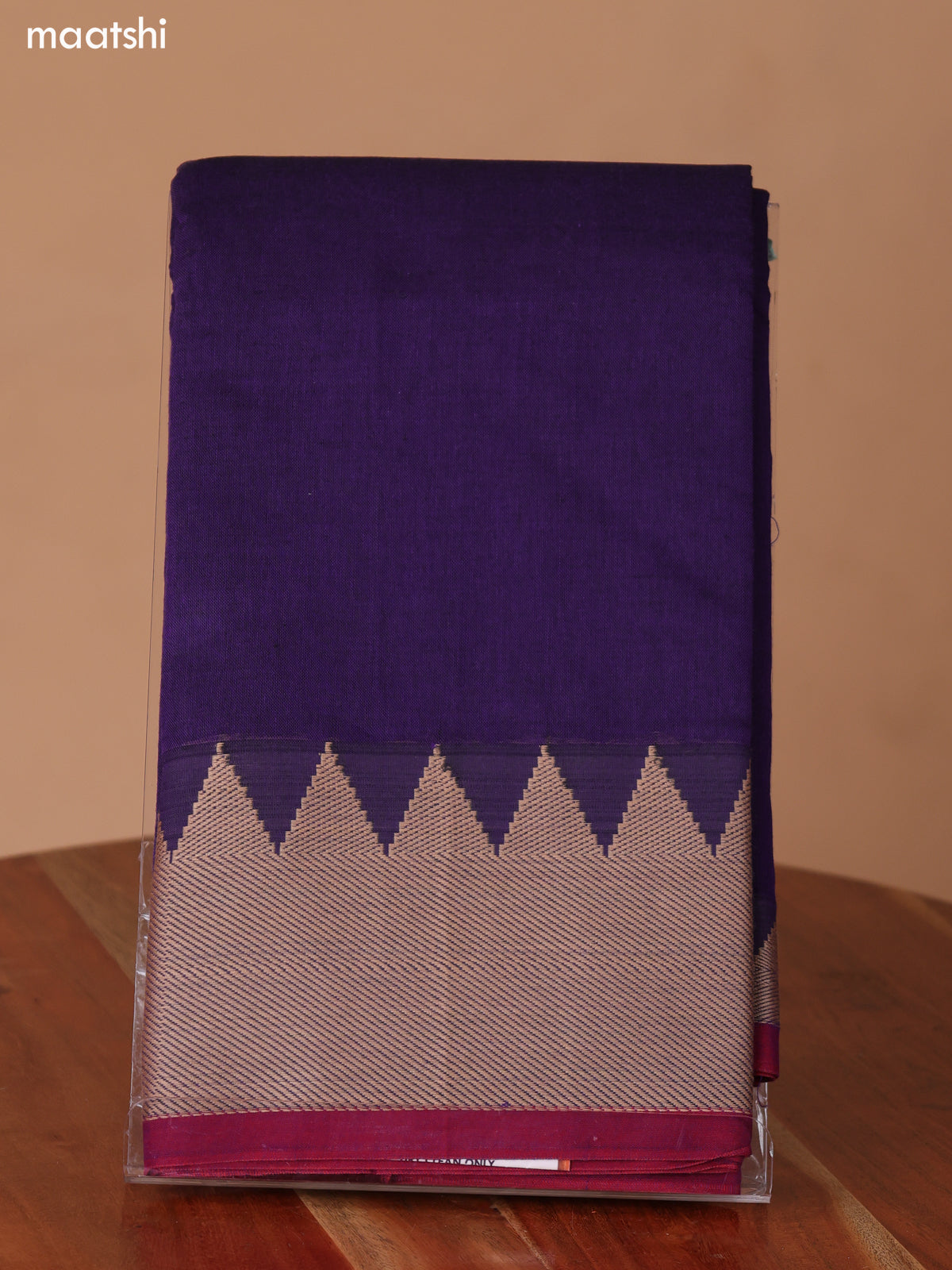 Deep Violet Narayanpet Cotton Dress Material With Plain Body & Thread Woven Border and Running Bottom & Duppata