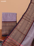 Grey Narayanpet Cotton Dress Material With Plain Body & Thread Woven Border and Running Bottom & Duppata