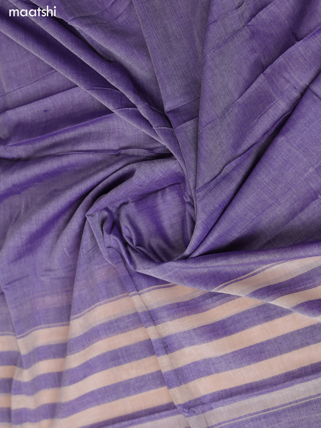 Lavender and Deep Violet Narayanpet Cotton Dress Material With Plain Body & Thread Woven Border and Running Bottom & Duppata