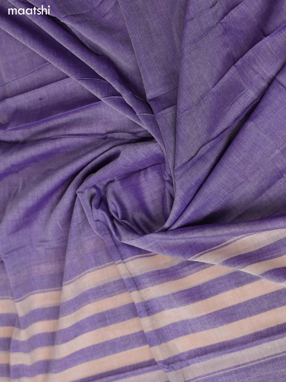 Lavender and Deep Violet Narayanpet Cotton Dress Material With Plain Body & Thread Woven Border and Running Bottom & Duppata