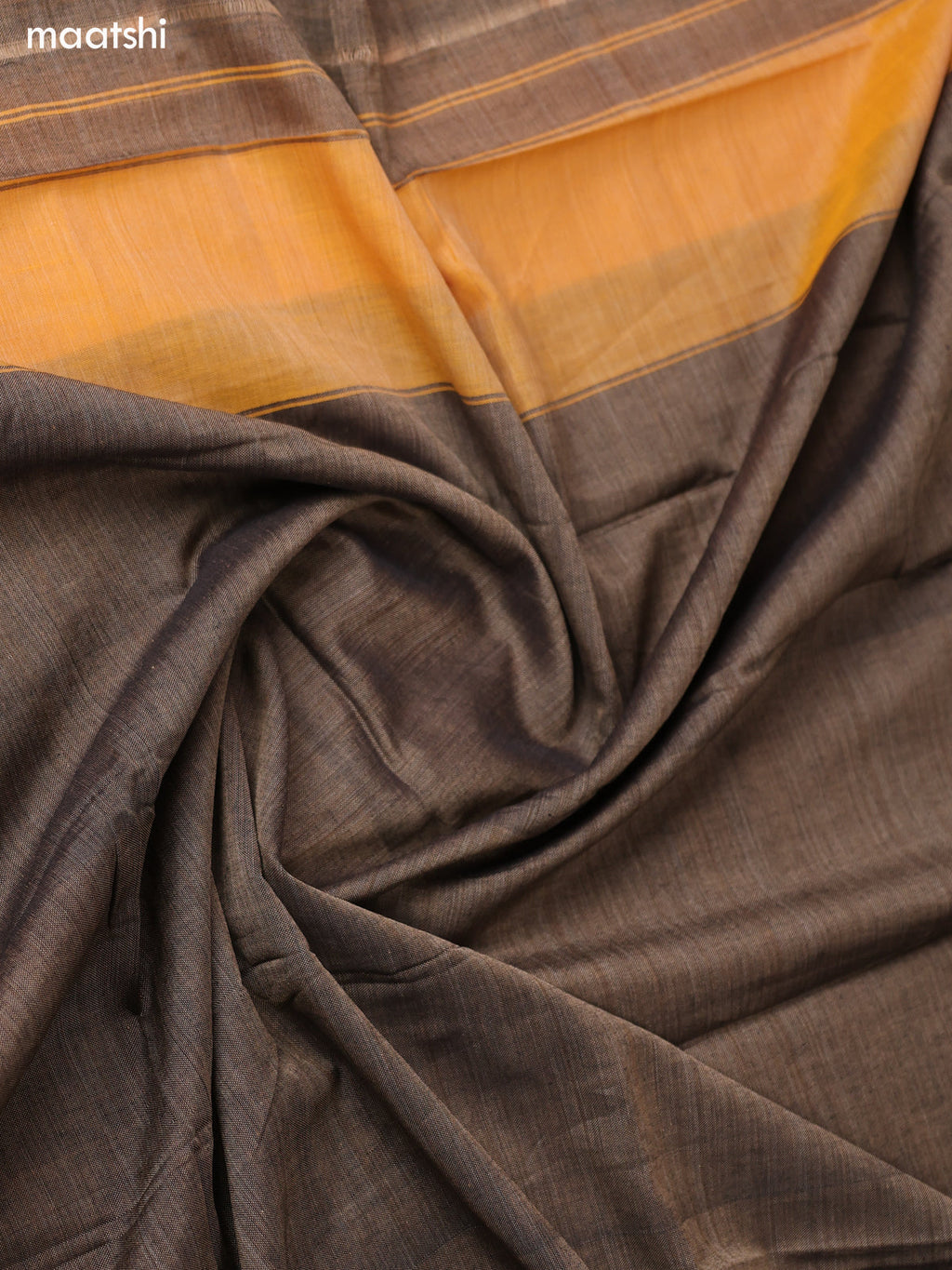 Chiku Shade Narayanpet Cotton Dress Material With Plain Body & Thread Woven Border and Running Bottom & Duppata