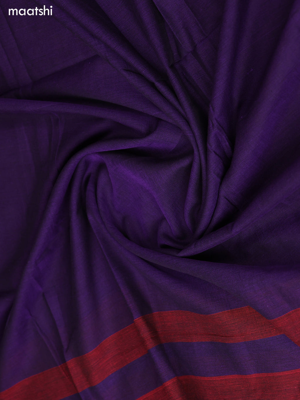 Deep Violet Narayanpet Cotton Dress Material With Plain Body & Thread Woven Border and Running Bottom & Duppata